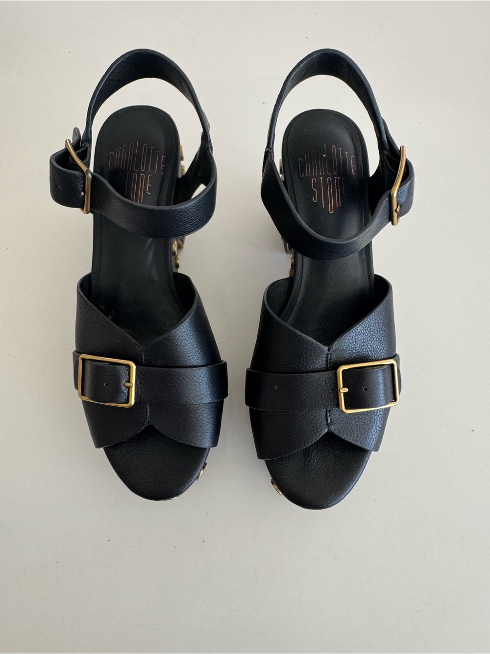 Charlotte Stone RAF Platform studded Sandals sz 7 - Picture 2 of 7